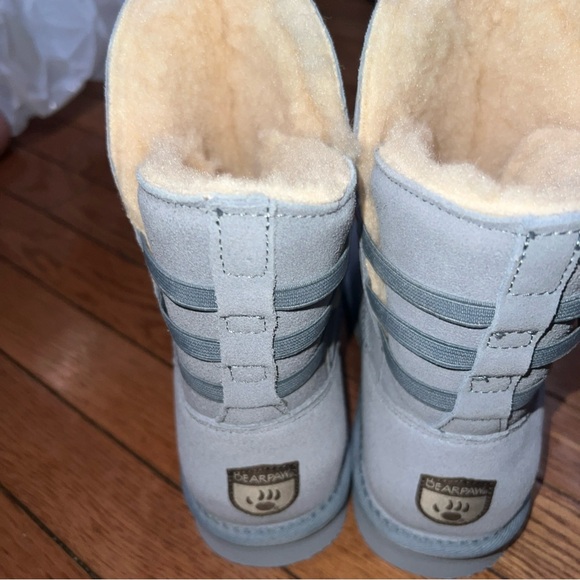 BEARPAW Kylee shaft slip on Suede Boot  NeverWet Blue fog SZ 8 New - Picture 5 of 5